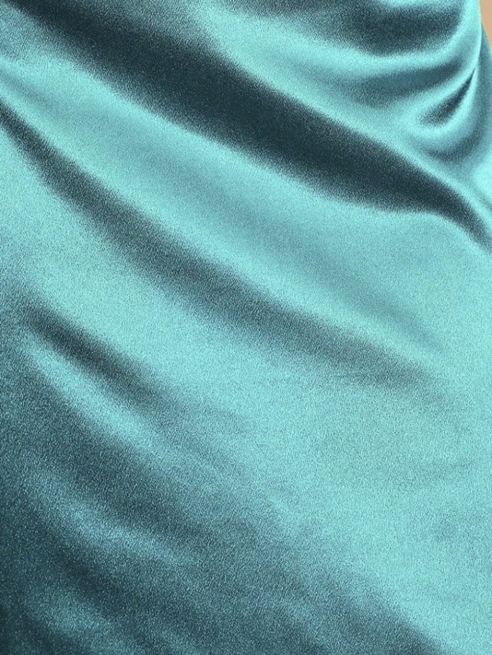 Lulus Zoyah Teal Green Satin Backless Midi Dress NWT - Picture 6 of 10